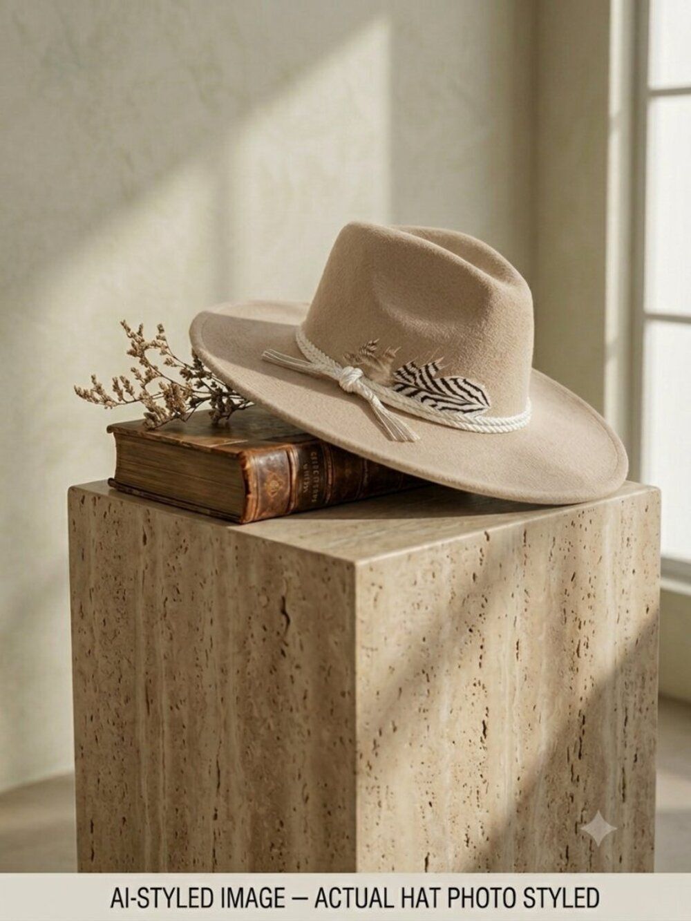 Frye Wide Brim Wool Felt Hat — Oatmeal, One Size Fits Most, NWT